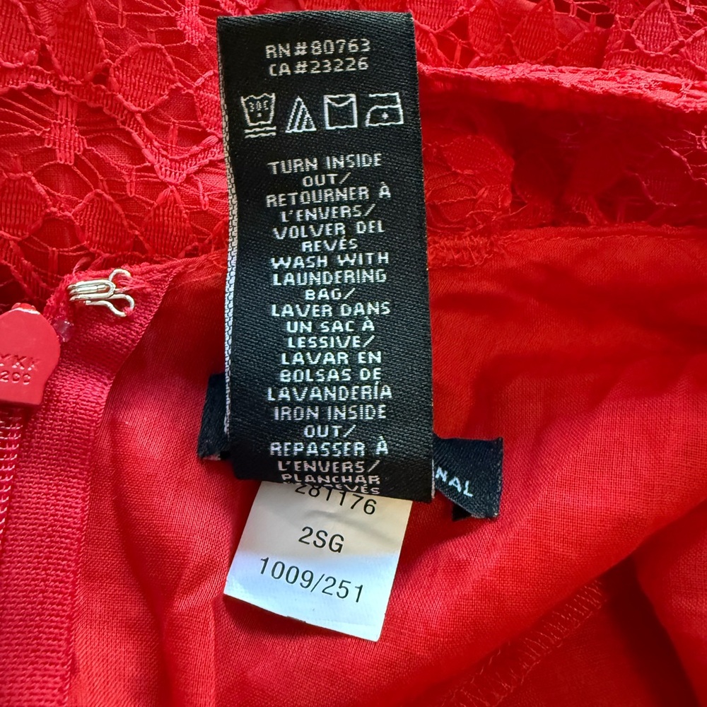 MODA International Red Lace Halter Dress size 4 Dress EUC - Picture 11 of 13